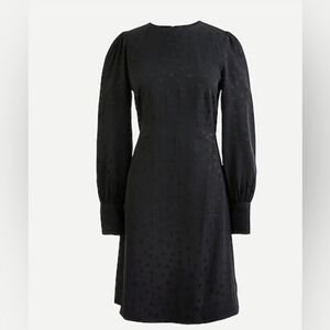 J.CREW Shift dress in jacquard floral dot, Bkack, Size: 0, EUC